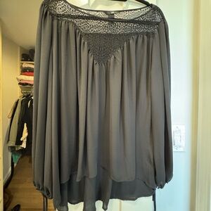 H&M Black Embellished Long Sleeve Blouse